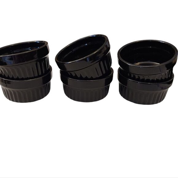 Ramekins Set of Six Miniature 4 oz Black - Picture 6 of 6